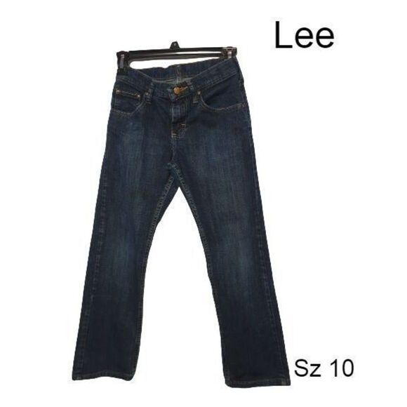 Boys' Denim Jeans Straight Leg Adjustable Waist Blue Jeans Size 10R - Picture 1 of 6